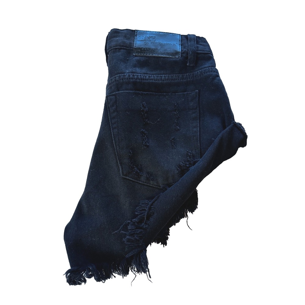 2 pair One Teaspoon Shorts Sm 27 Denim Distressed Bandits Sailor Cut Off *READ* - Picture 13 of 16